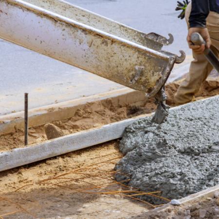 sidewalk being made