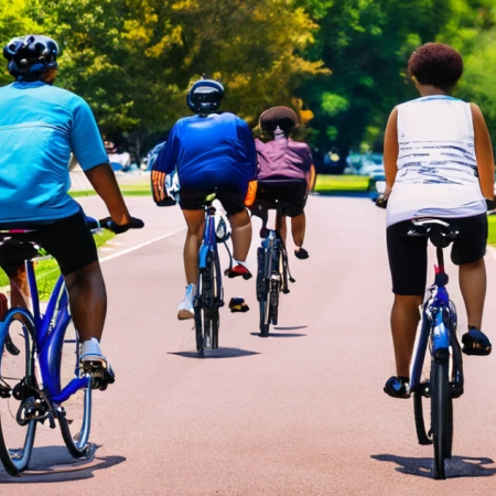 people riding bikes