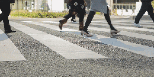 people crossing street moving