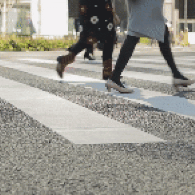 people crossing street moving